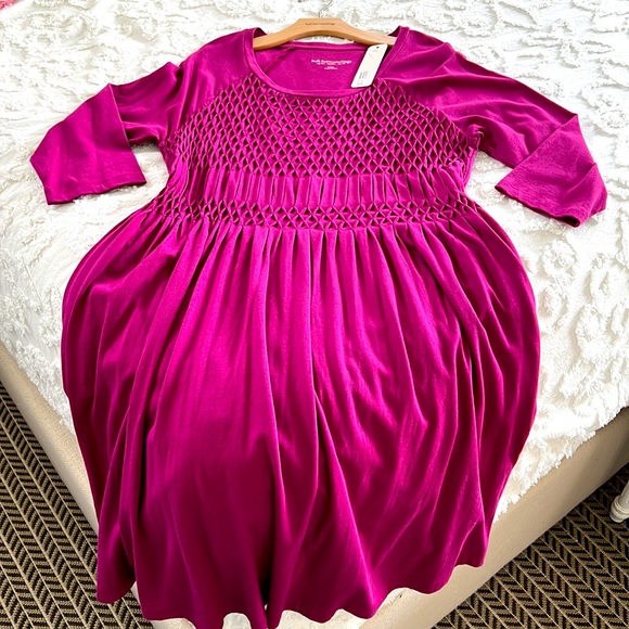 NWT Soft Surroundings Dark Fuchsia
Sylvie Smocked Dress - Picture 3 of 5